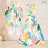 Women Plus Size Two Piece Set Round Neck Sleeveless Tie Waist Flared Dress 3 4 Sleeve Printed Cardigan