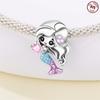Little Mermaid Beads Charm Fit Copper Plated Original Bracelet For Jewelry Making