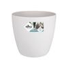 Round Brussels Flower Pot with Wheels - Ø 47 X H 44 Cm - Indoor - 100% Recycled - White