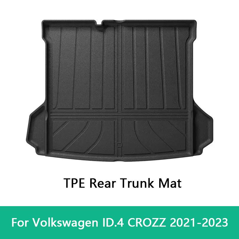 For Volkswagen VW ID4 CROZZ 2021-2023 Car Trunk Mat TPE 3D Rear Seat Backrest Anti Dirty Mat Trunk Carpet Cargo Liner Floor Mats