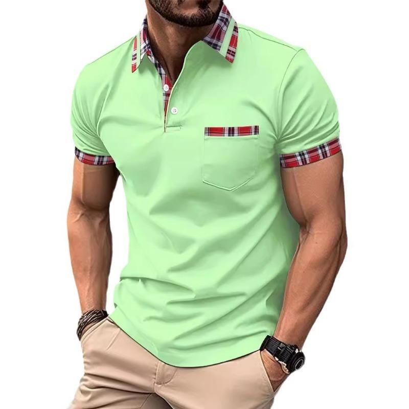 Summer Men's Button-pocket Henry Collar Sports Polo Shirt