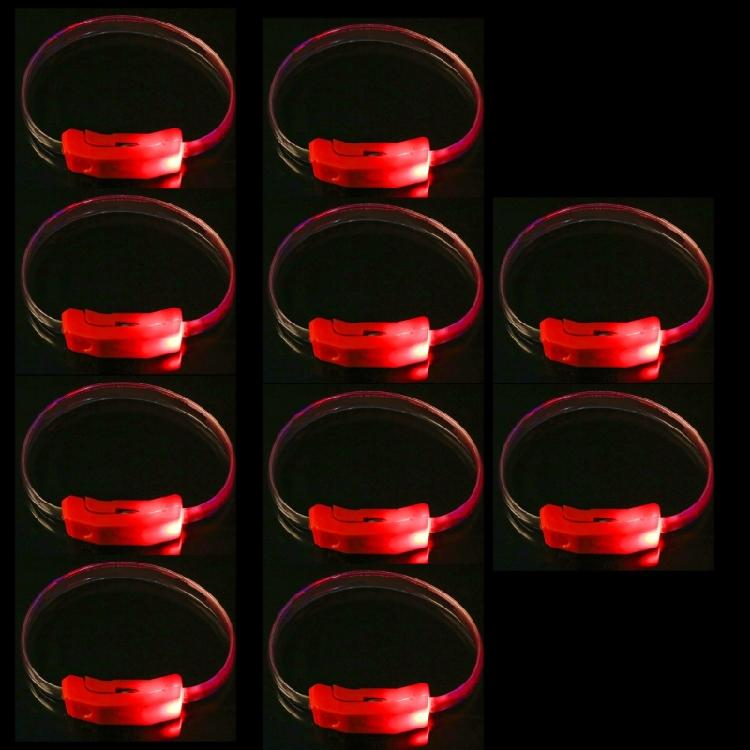 10pcs Plastic LED Bands for Parties Flashing Light Up Wristband Ornament Multicolors Wrist Decoration for Children