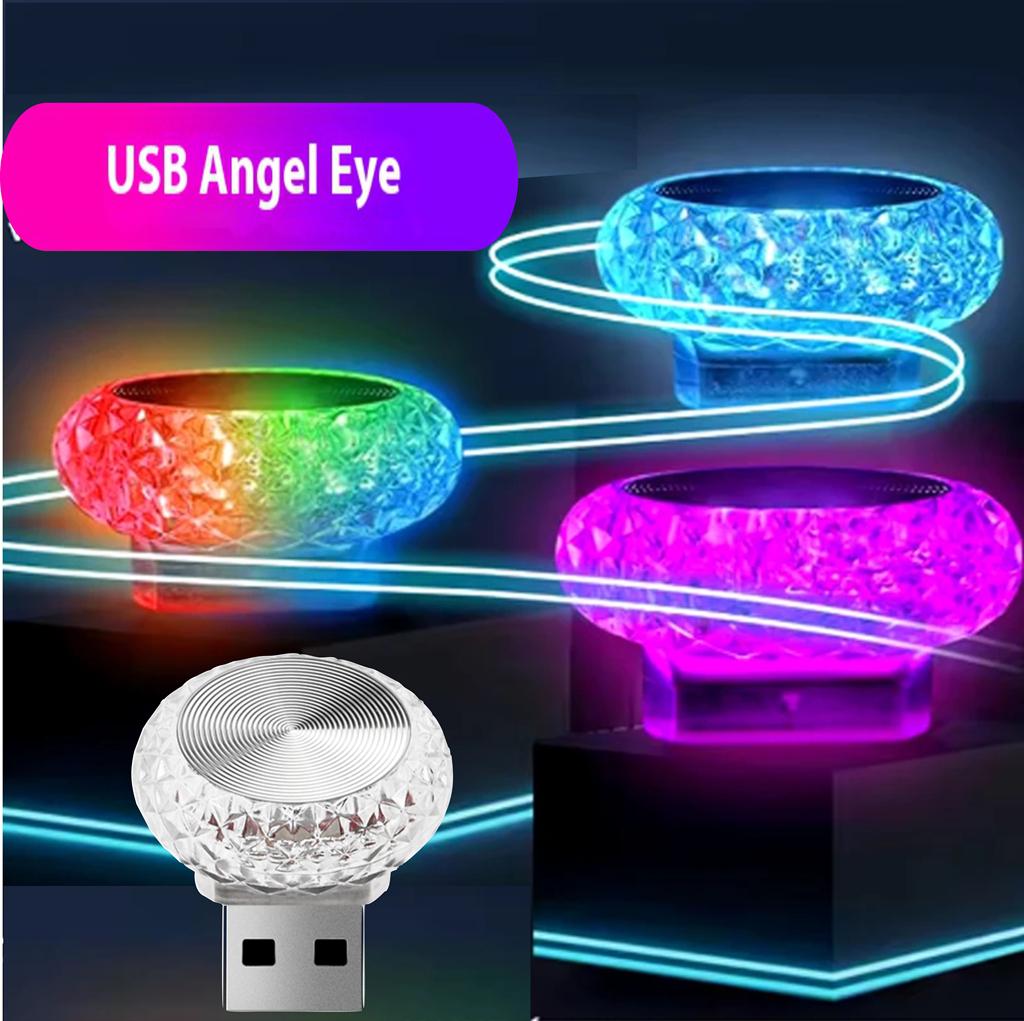 Nova luz ambiente USB para carro modelo, luz noturna LED de sete cores, sem modificação, decoração de luz ambiente para carro, luz para uso doméstico interno