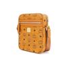 MCM Borsa a tracolla mini in pelle con monogramma Visetos Classico, tracolla regolabile, cerniera, da uomo, colore Marrone Cognac MMRAAKC04CO001