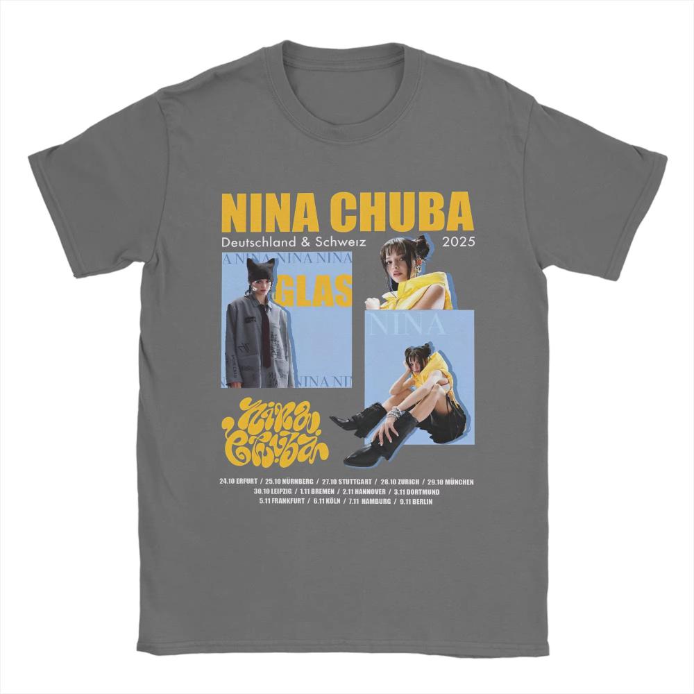 Oversized T-Shirt Summer Nina Chuba Novelty T-Shirts 2025 Tour Cotton T Shirts for Men Y2K Fun Cheap Print Short Sleeve Clothes