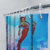 Mermaid Tail Shower Curtain Red Fish Scale Print Waterproof Fabric Home Decor Item For Bathroom Decoration