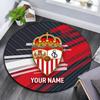 Custom Name Sevilla FC Round Area Rug,Carpet Rug for Living Room Bedroom Sofa Playroom Decor,Non-slip Floor Mat