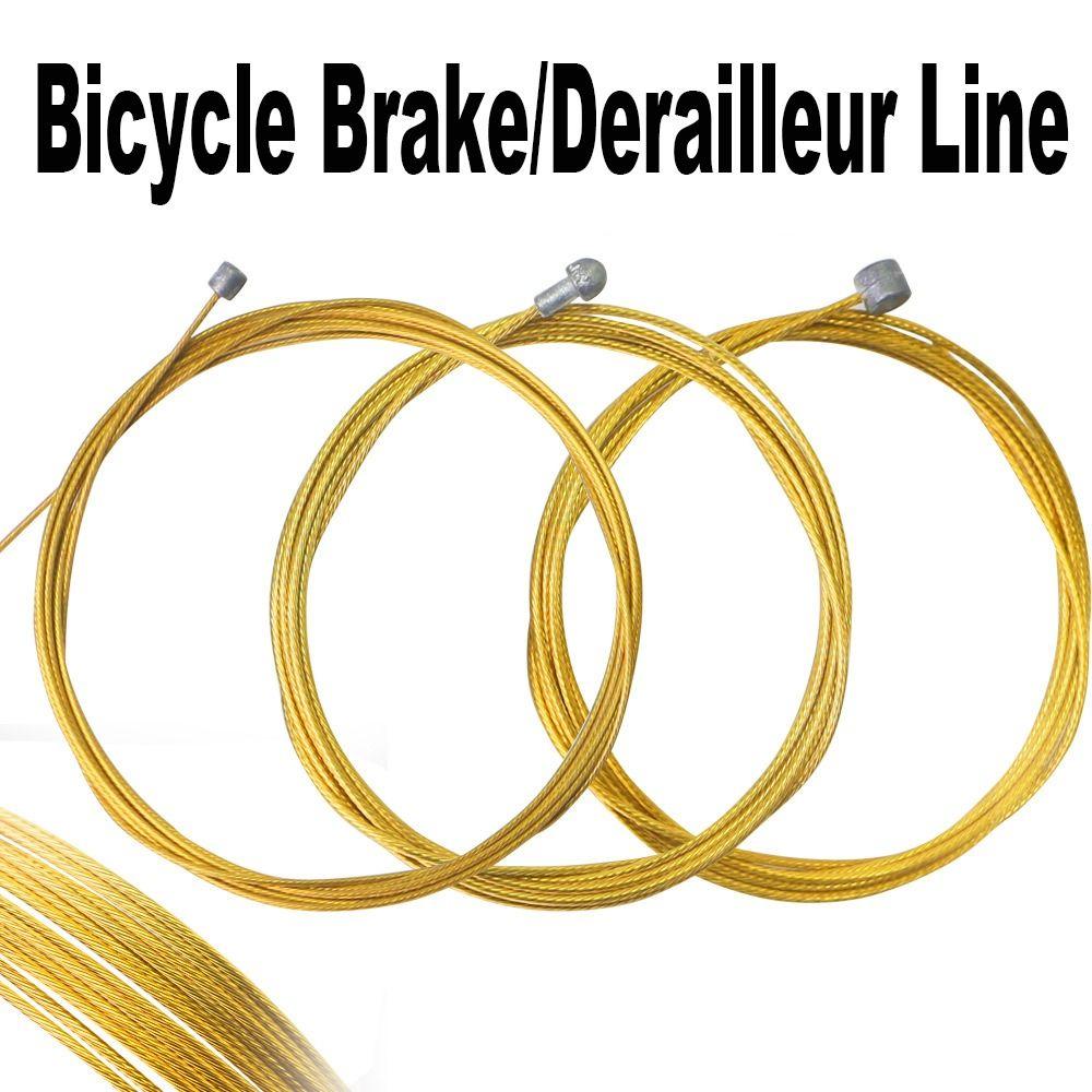 Gold Bicycle Brake Line Length 1.7m/2.1m Cable Core Bike Speed Shifting Wire Mountain Bike Stainless Steel Derailleur Line
