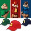 Alvin und die Chipmunks Rote Verstellbare Baseballkappe Unisex S/P Film-Promo Geek Animation Grafik A/S/T Sonnenhüte Damen Unisex