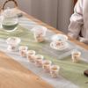 Hand-Painted Persimmon Ice Jade Ceramic Kung Fu Tea Set