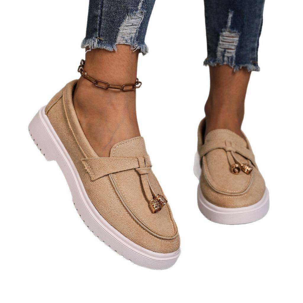 Large size casual single shoes women's spring and autumn 2025 new foot cover casual single shoes loafers women