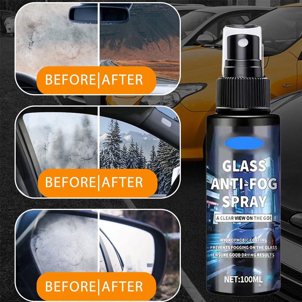 Long-lasting anti-fog spray, suitable for car glass and helmets, windshield and car window defogging agent, improve the cla T2B0