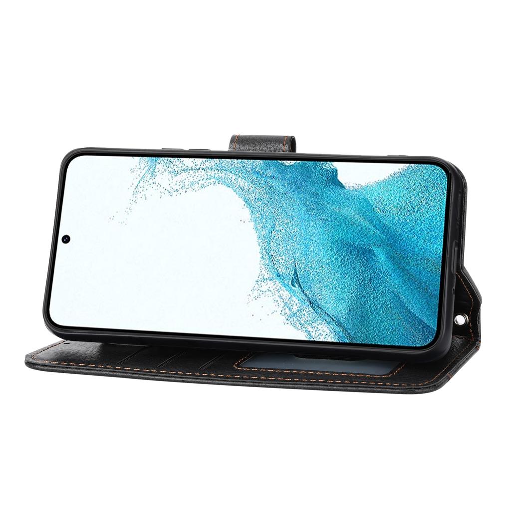 For Samsung Galaxy S26+ Case Zipper Pocket Leather Phone Cover with Crossbody Shoulder Strap