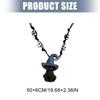Feline Pendant Necklace with Witch Hat Charm, Lightweight Wax Cord Jewelry for Daily Wear, Party Looks, and Gift Giving
