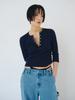Peullijeupeulojegteu 3/4 Sleeve Henley T-Shirt, Navy