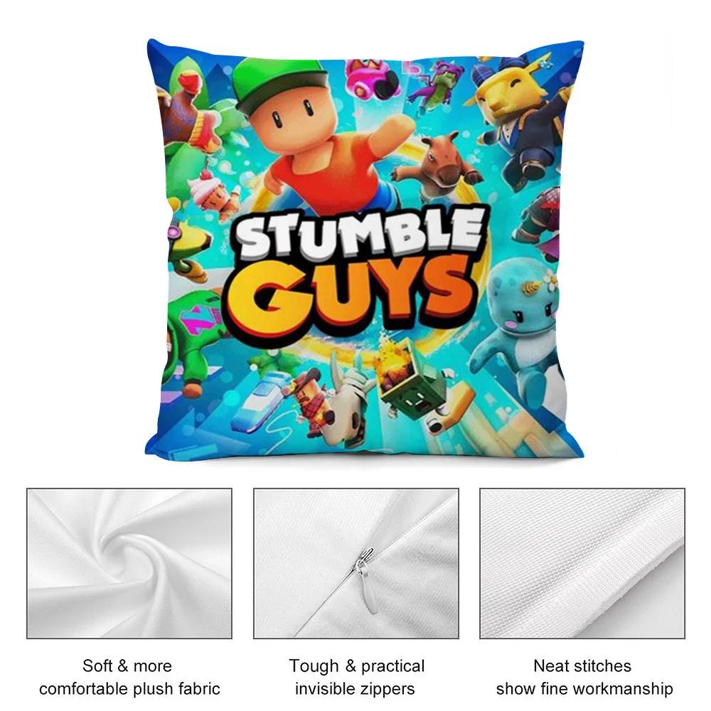 Pillow Sleeping Game S-Stumble Guys Ornamental Pillow Case Short Plush Sofa Decorative Gift Home Double-sided Printing Cushion