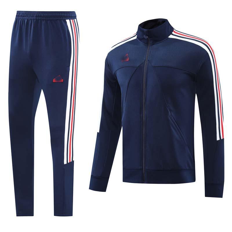 2425 Autumn And Winter Long Pull Paris Football Jersey Appearance Training Jersey Jacket Light Plate No Team Logo Set