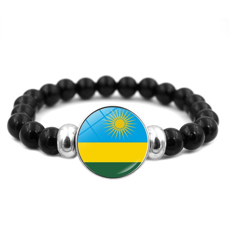 287 Länder Nationalflagge Druckknopf Elastisches Band Perlen Länderflagge Unabhängigkeitstag Perlen Schmuck Perlenarmband
