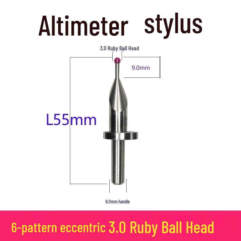 TESA Height Gauge Probe, Eccentric with Ruby Ball Tip