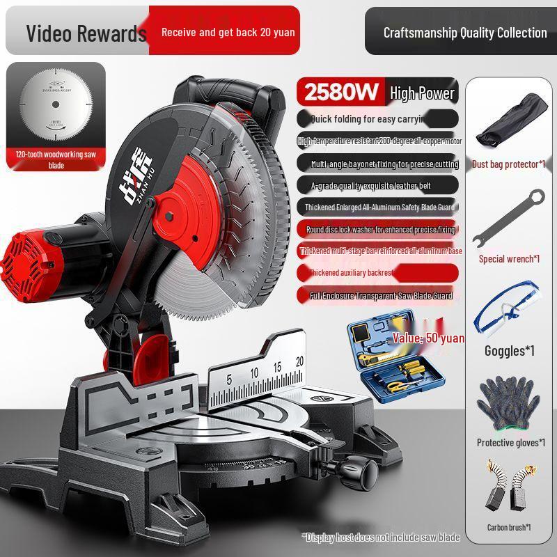 High-Precision 10" Aluminum Cutting Machine & 12" 45° Miter Saw for Wood Corners