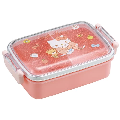 Skater Children's Lunch Box, 450ml, with a Soft Dome-Shaped Lid, Single Tier, Made in Japan, Sanrio Hello Kitty Big Ribbon, Girl's, RBF3ANAG-A