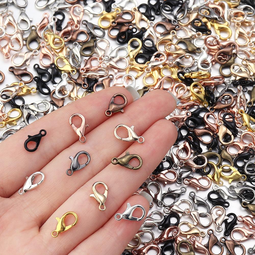 High Quality Metal Gold Silver Plated Lobster Clasps for Jewelry Making DIY Bracelets Necklaces Hooks Chain Closure Accessories