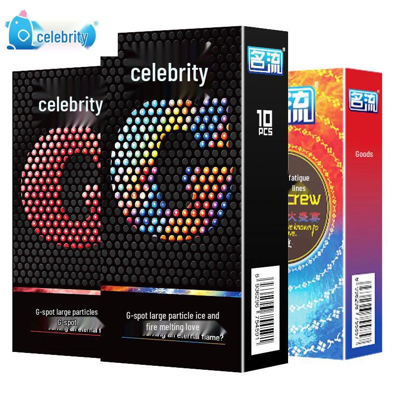 Celebrity Ultra-Thin Time-Delay Ribbed & Dotted Condoms - 10 Pack