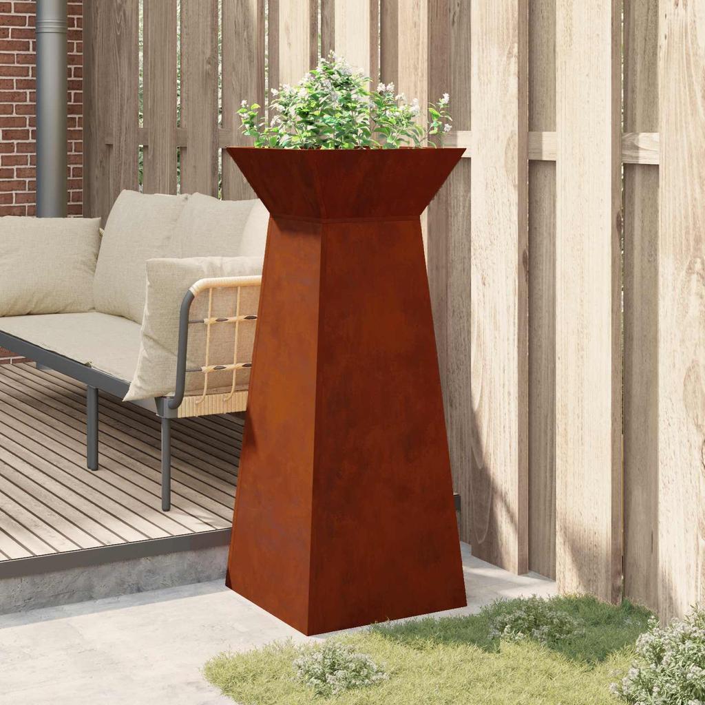 Column Planter Silver 40 X 40 X 100 Cm