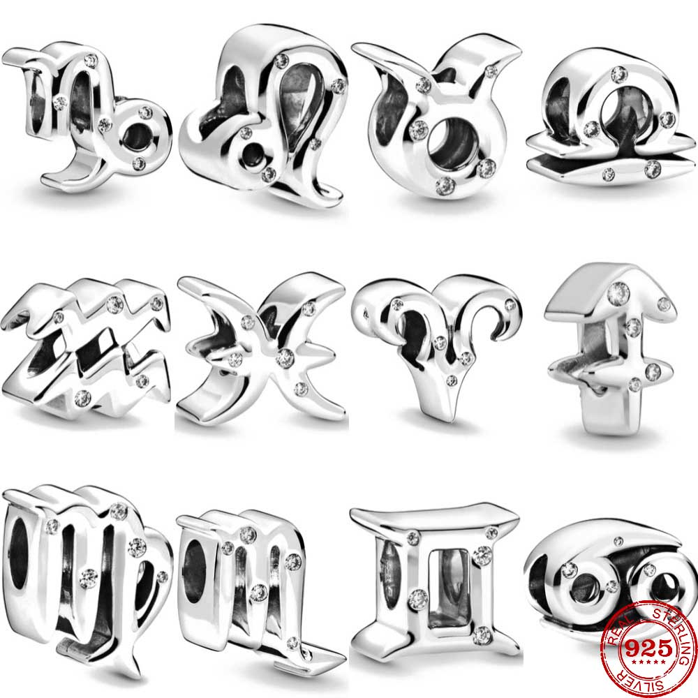 New Copper The Zodiac Pendant Bead Diy Fit Original Pendant Charm Bracelet Necklace Women Jewelry