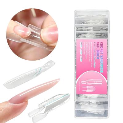 120 PIEZAS Diseños de Cohetes Moldes para Extensión de Uñas Sin Pinzas Superficies Lisas de ABS Se Adaptan a la Mayoría de Tamaños de Uñas para Salón o Hogar