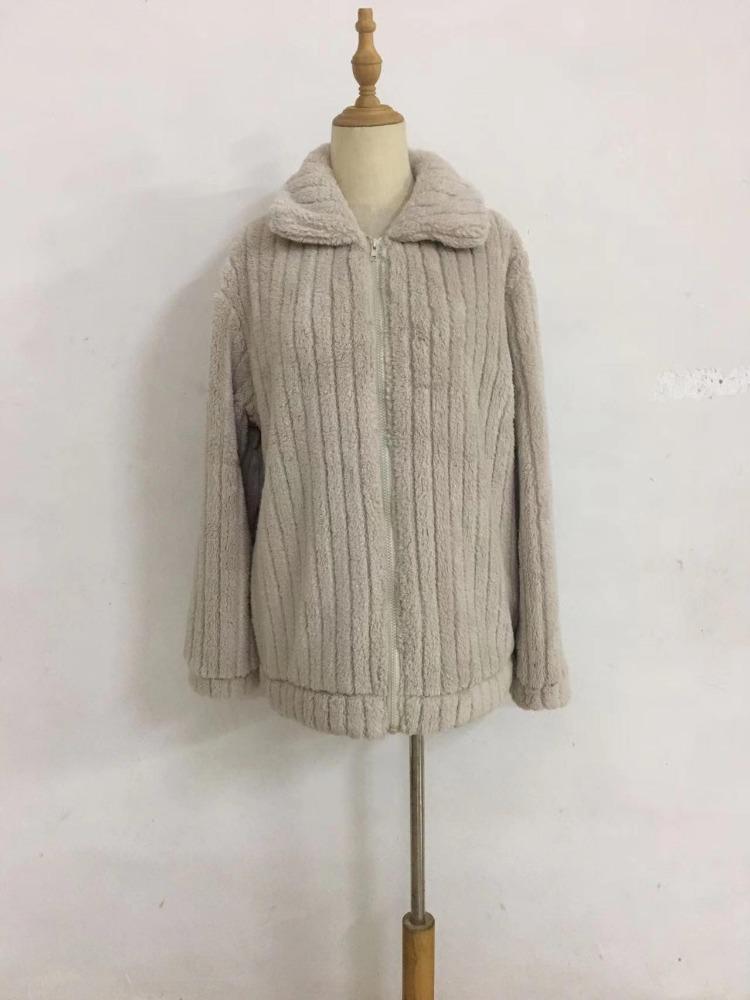 2024 Women's Fur Plush Short Coat Cardigan Autumn Winter Lapel Style