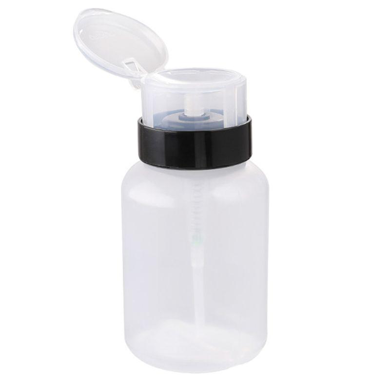 200ml Clear Push Down Empty Bottle Press Pump Dispenser Nail Polish Container