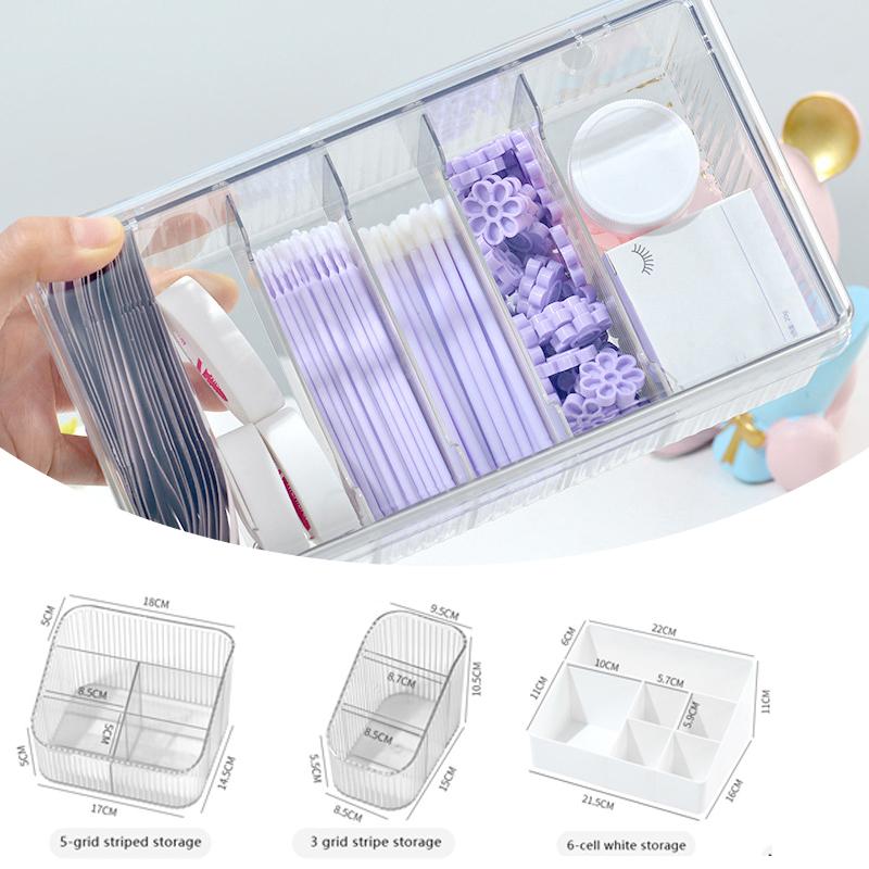 Acrylic Eyelash Extension Tool Storage Box With Cover Lash Accessories Lashes Glue Tweezer Holder Organizer Transparent Box
