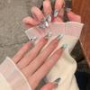 Xiaohongshu Handmade Red Floral Nail Art: Wearable, High-End Whitening Nail Tips Stickers
