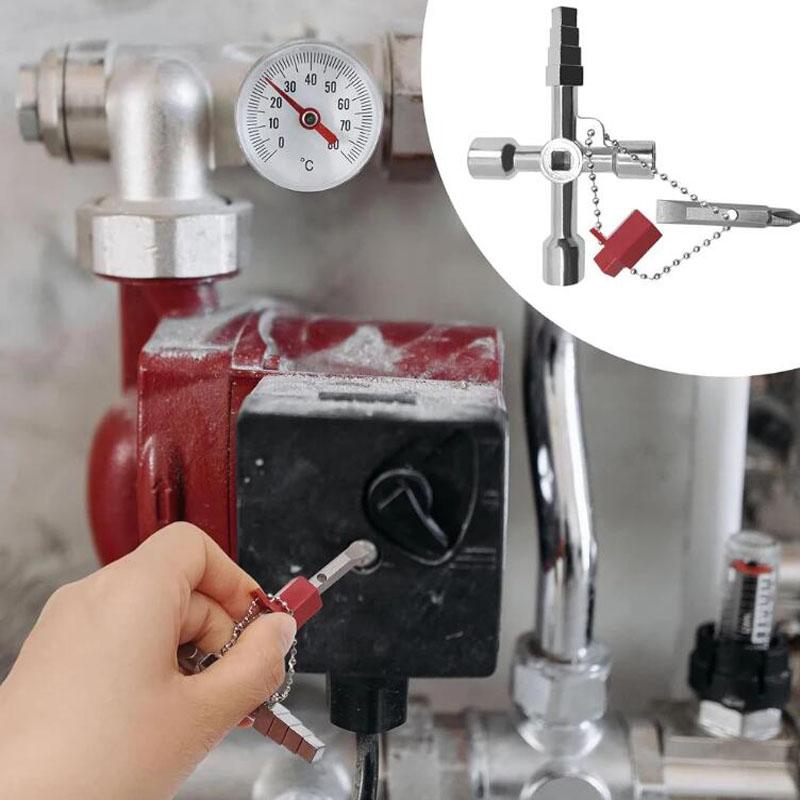 Multifunktioneller Wasserversorgungs-Dreikantschlüssel Schraubenschlüssel Sanitärschlüssel Vierkant Dreieck Zug Elektro Schrank Aufzugsschrank