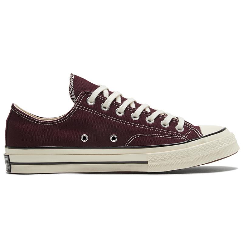 Converse 1970s Chuck Taylor All Star Comfortable and Versatile Low-Top Canvas Shoes Unisex Dark Burgundy