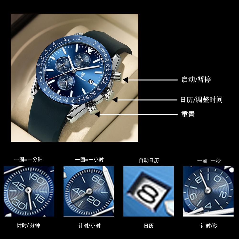 Multifunctional Waterproof Luminous Men'S Watch Quartz Watch