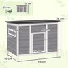Duck Coop, Weatherproof Wooden Duck House with Removable Floor, Sliding Window, Hinged, Asphalt Roof, 93 X 70 X 72 Cm, Grey