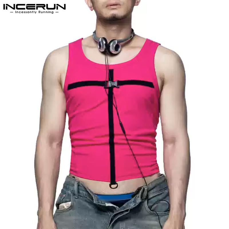 INCERUN Summer Men Strap Sleeveless T-shirts Racerback Tank Tops
