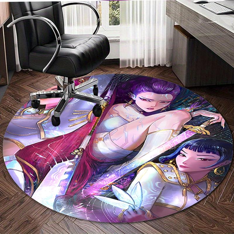 1pc KPop Demon Hunters28 Design Printed Area Round Carpet for Bedroom Living Room Home Decor Rugs Mat Non Slip Mat Rug for Bedside