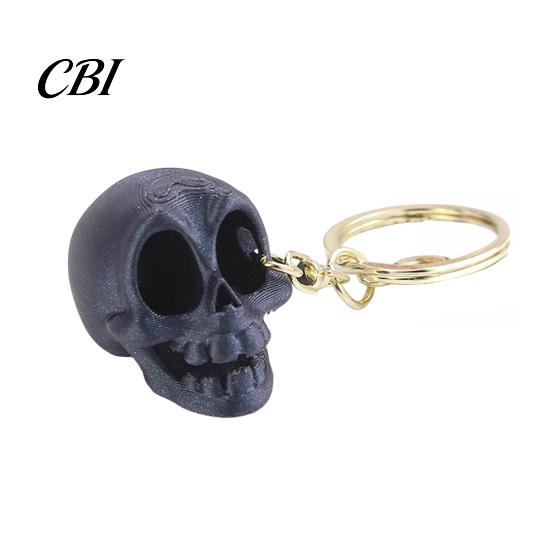 Stable Display Ornaments 3D Printed Cute Skull Keychain, Artistic Tabletop Ornament with Matte Finish, Creative Bag Charm Base Decoration Key Ring for
