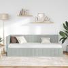 Corner Bed Frame with Headboard Light Grey 80 Cm X 200 Cm Velvet