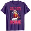 Y2k Cartoon Art for Women Teen Girl Anime Merch Sketch Unisexga TShirt Just A Girl Who Love Anime Saying Tee Novelty Gift Fashion