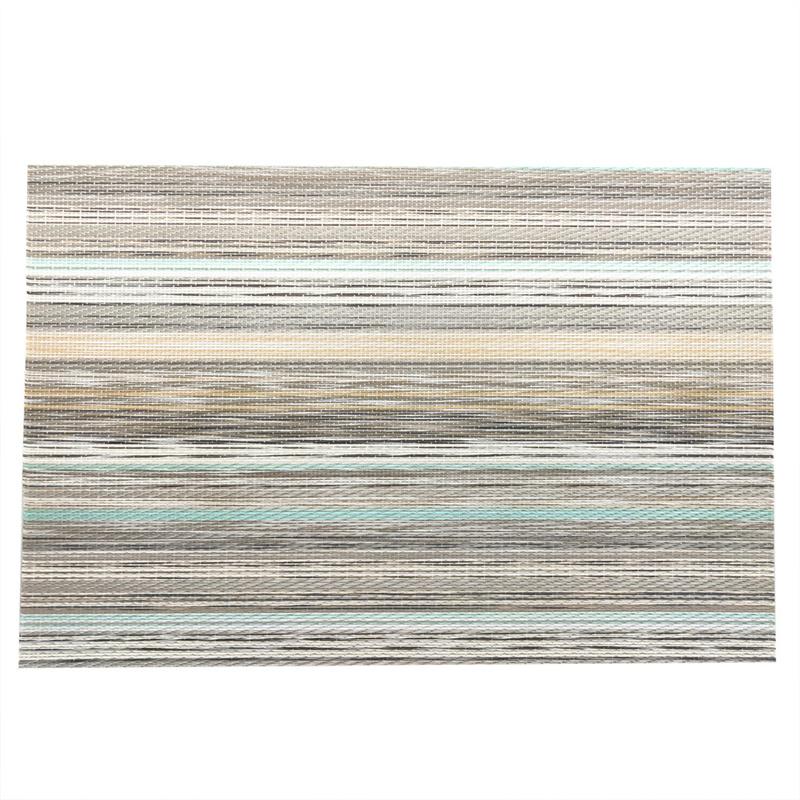 PVC Rectangular Green And Gold Striped Meal Mats Hotel Waterproof Scald Proof Coffee Mat Mesh Cloth Dining Table Mat