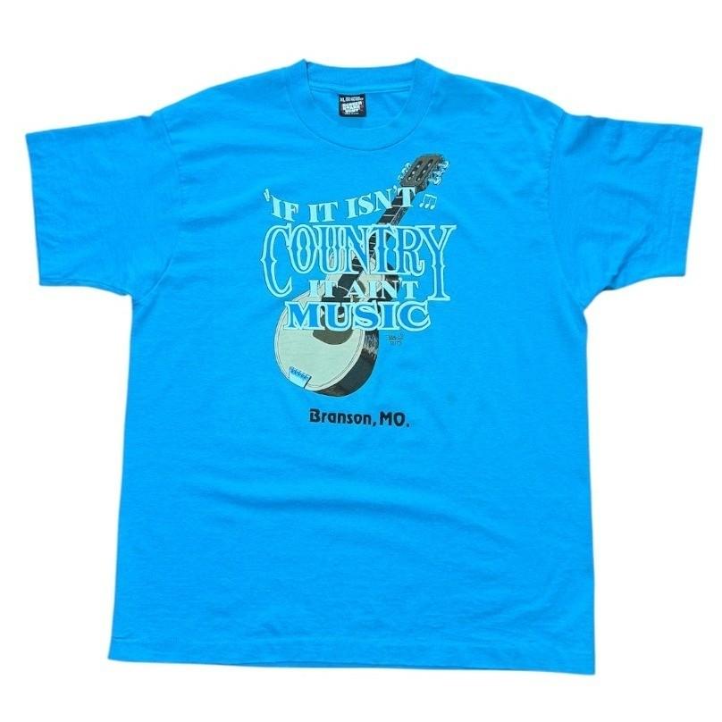 Vintage 90s Branson Country Music Guitar Instrument Cowboy Graphic Art T-shirt XL