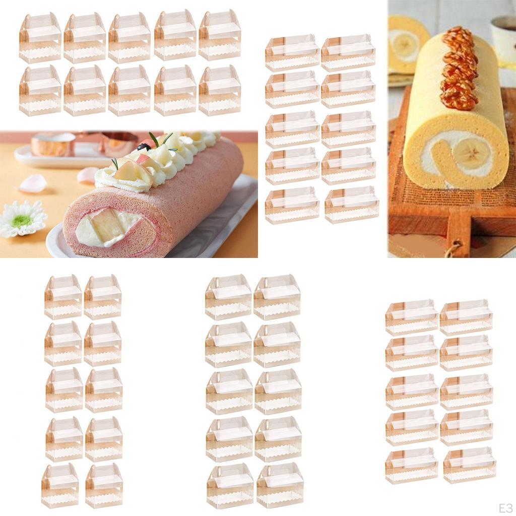 10 Pack Cake Boxes with Handle for Cupcakes And Pastries Portable Gift Packaging