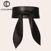 Women's PU Soft Band Wide Belt High Quality Fashion Designer Bow Woman Belts for Dress for Jeans Cummerbunds Solid Color YF1011