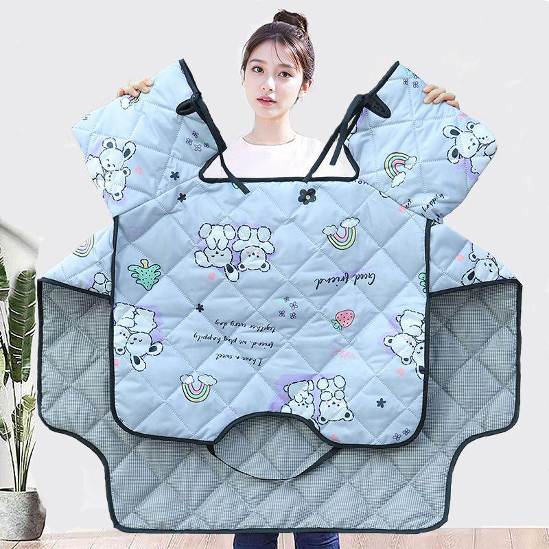 Four Seasons Electric Motorcycle Windshield Cover with Sunshade, Breathable Pockets, and Side Wings for Year-Round Protection.