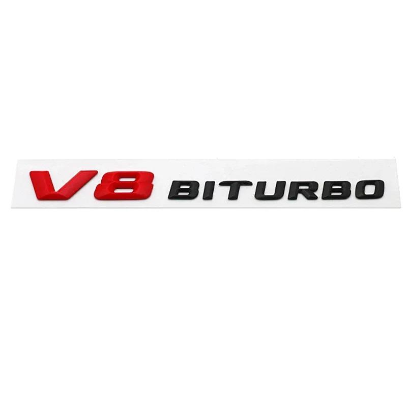 Car Body Letter Sticker for Mercedes Benz V8 BITURBO W203 W205 W176 W210 W212 SLS GLE CLA G63 Auto Rear Trunk Badge Decal AF1