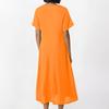 Modisches Damen-Freizeitkleid in Urlaubsfarbe, Rundhals, Kurzarm, Locker